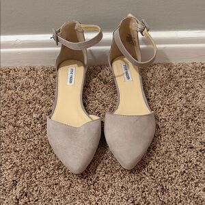 Steve Madden Bart Women's Grey Ankle Strap Flats Size 10